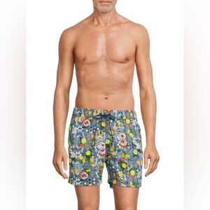 Siamo Verano Men’s Swim Shorts M Floral Tropical Print Summer Beachwear